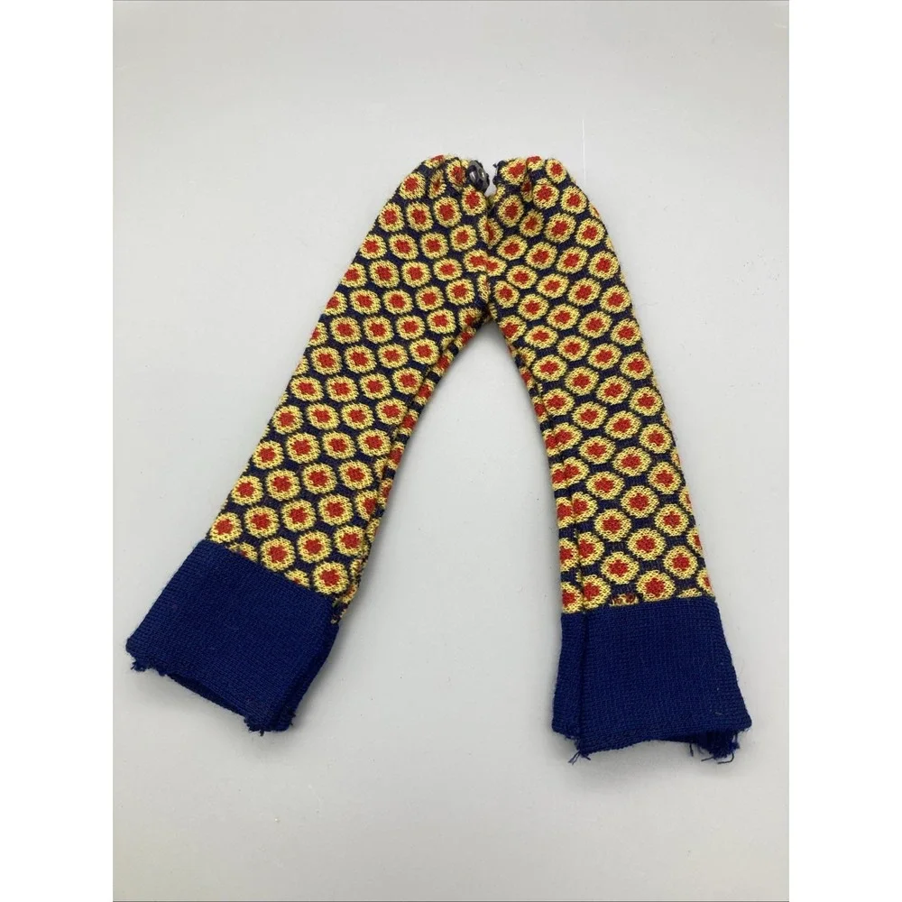 Vintage 1970's Handmade Mid/Mod Bell Bottoms Barbie Size Outfit Blue Yellow Red